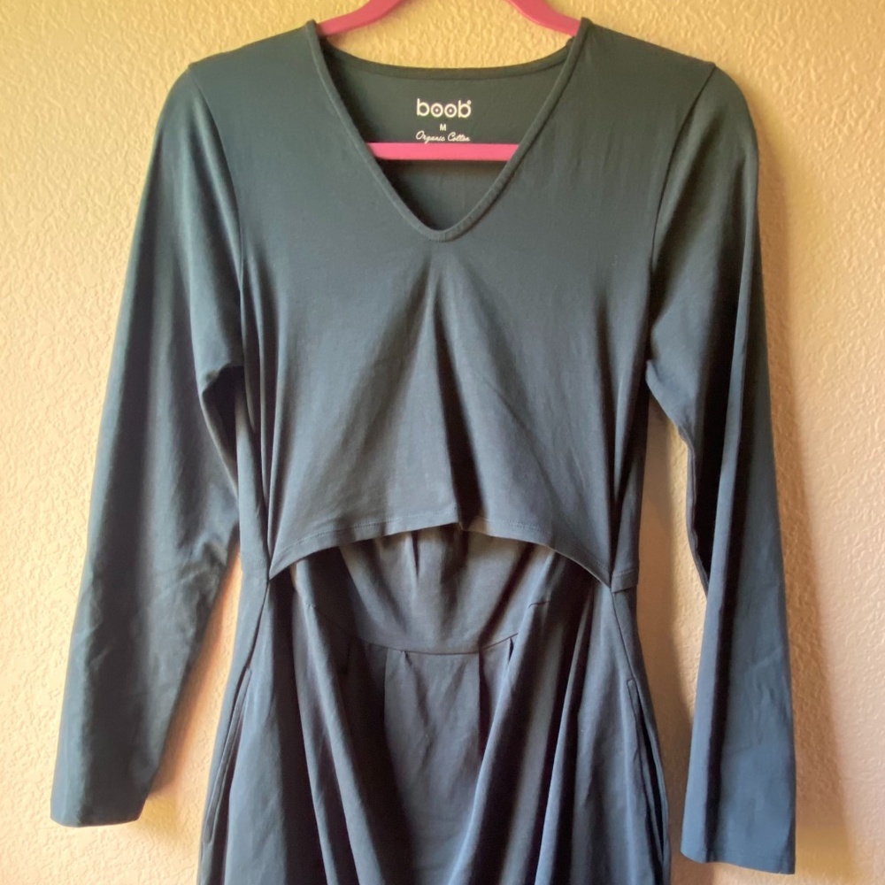 Boob Design Teal Long Sleeve Dress